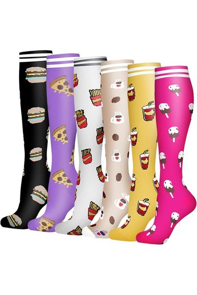 Dress Cici Knee High Compression Socks for Women, Heart, Dot, Striped, Floral...