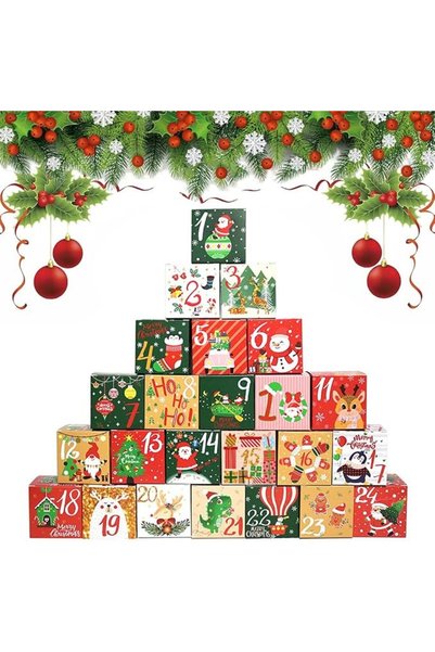 Goodern 24PCS DIY Christmas Advent Calendar Boxes,24 Days Advent Countdown Gi...