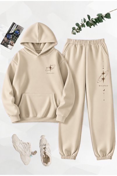 COHERENT Women/Men Gkyzbalance Custom Printed Cotton Oversize Jogger Hooded S...