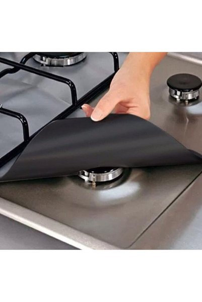 Busstier Premium Fireproof Non-Stick Stove Protector Set: 4-Piece Black, Easy...