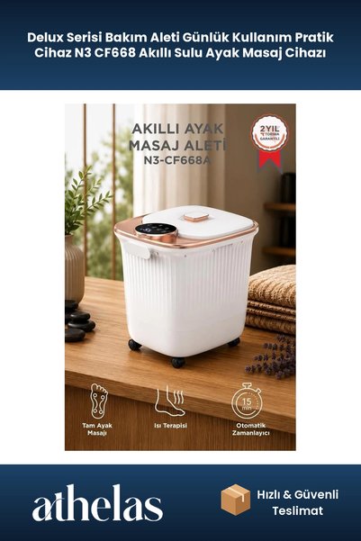 Athelas Delux Serisi Bakım Aleti Günlük Kullanım Pratik Cihaz N3 CF668 Akıllı Sulu Ayak Masaj Cihazı