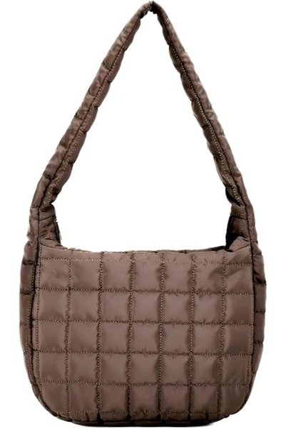 GENERAL Women's Quilted Shoulder Bag Padded Tote Bag Large Capacity Hobo Purs...