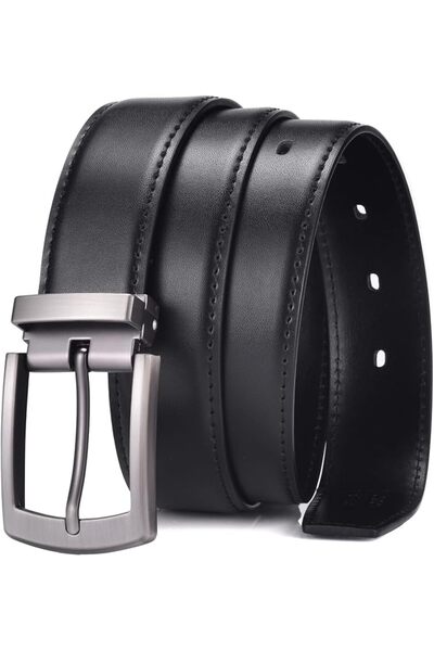 GENERAL Men's Dress Belt Black Leather Belts for Jeans