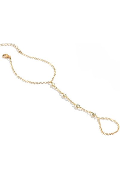 Hepiide Alloy Hand Chain Bracelet: Adjustable Finger Ring Bracelet - Elegant ...