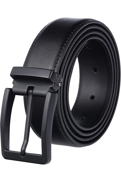 GENERAL Men's Dress Belt Black Leather Belts for Jeans