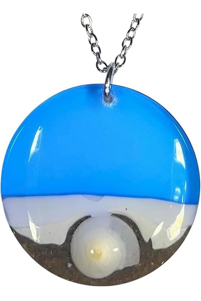 Generic Beach Necklace Handmade High Quality Sea Blue with Natural Sand and S...