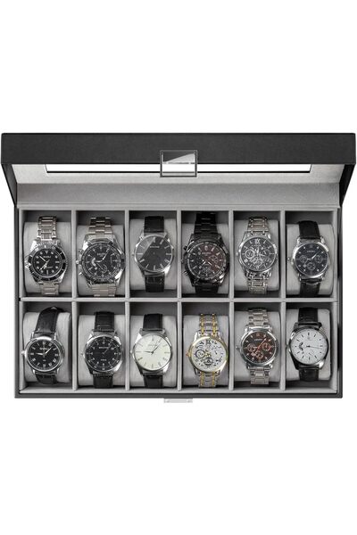 Generic 12 Slots Watch Box Organizer for Men, Mens Watches Display Case Perso...