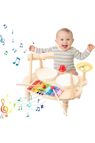 Generic Kids Drum Set for Toddlers, Baby Kids Music Instruments 8 in 1 Montes...