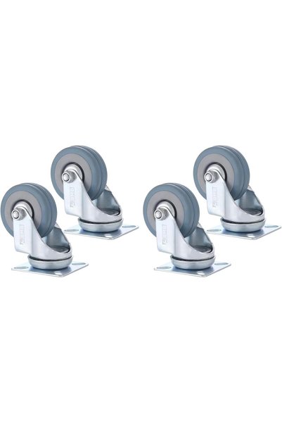 Generic Tools Grey Rubber Caster 2 Piece 75mm - Swivel - Plate| Industrial & ...