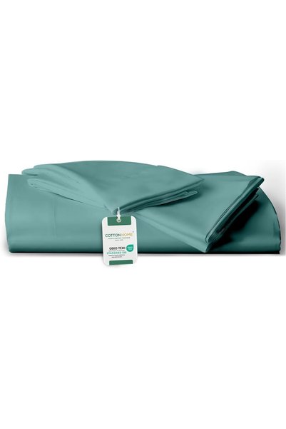 Generic Cotton Home3 Piece Flat Sheet Set Super Soft Teal Super King Size 240...