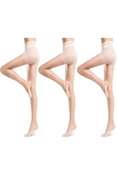 Generic 3 Pairs Sheer Tights for Women, 0D Pantyhose Control Top Invisible Re...