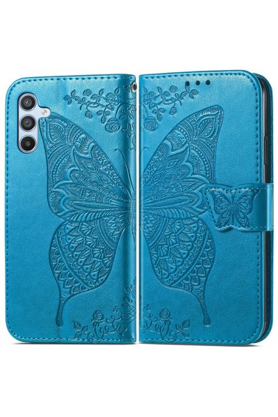 XGSM Husă tip carte pentru Samsung Galaxy A56 5G, Fluture, albastru