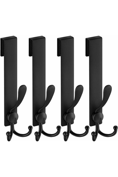 Generic 4 Pack Shower Door Hooks, Extended 8 inch Over Door Hooks for Bathroo...