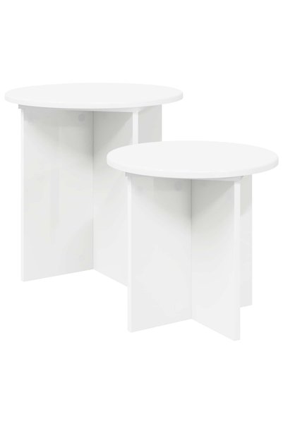 vidaxl Set măsuțe laterale 2 buc. Ø 45 x 45 cm Lemn prelucrat