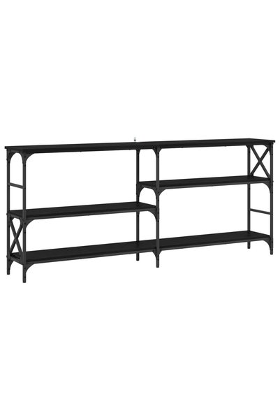 vidaxl Masă de consolă Stejar Negru 180 x 29 x 76,5 cm metal PB