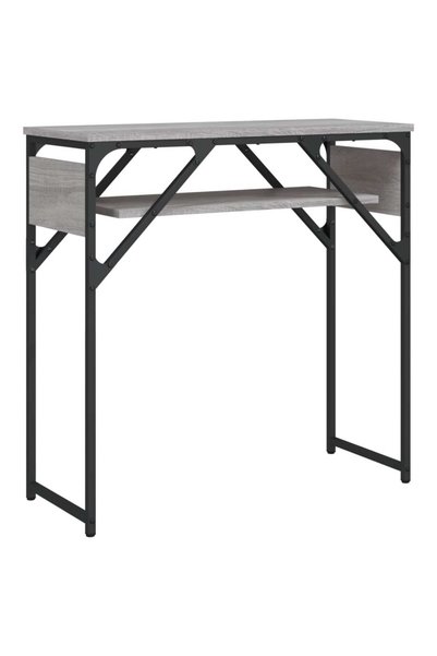 vidaxl Măsuță consolă cu raft gri sonoma 75x30x75 cm lemn prelucrat