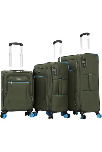 Generic Double Spinner Luggage with Number Lock Privacy Luggage (3 Piece Set,...