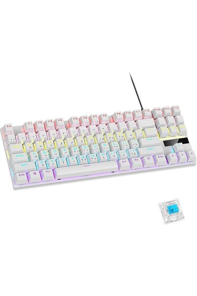 Naxifly 80% Arabic English Mechanical Gaming Keyboard,87 Keys Wired Gaming Ke...
