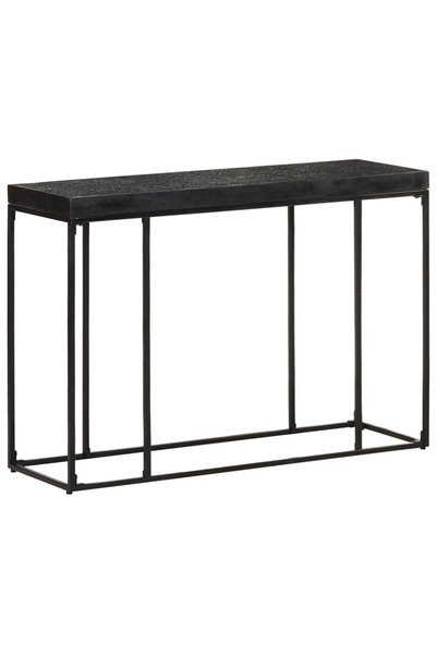 vidaxl Masă consolă, negru, 110x35x76 cm, lemn masiv acacia și mango