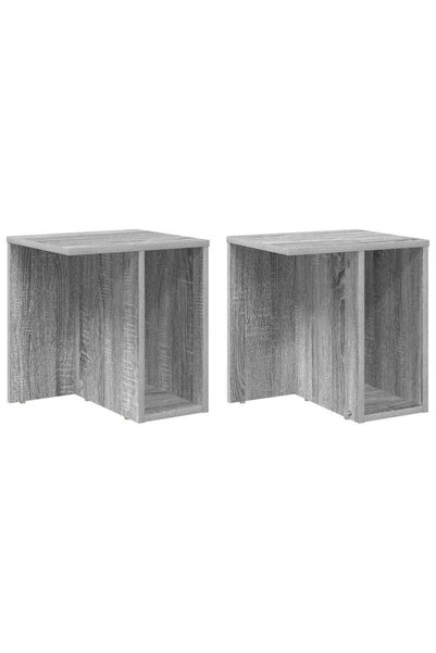 vidaxl Masă laterală 2 buc. Sonoma gri 37 x 32 x 40 cm Lemn prelucrat