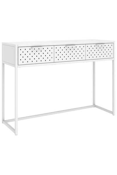 vidaxl Masă consolă, alb, 106x35x75 cm, oțel