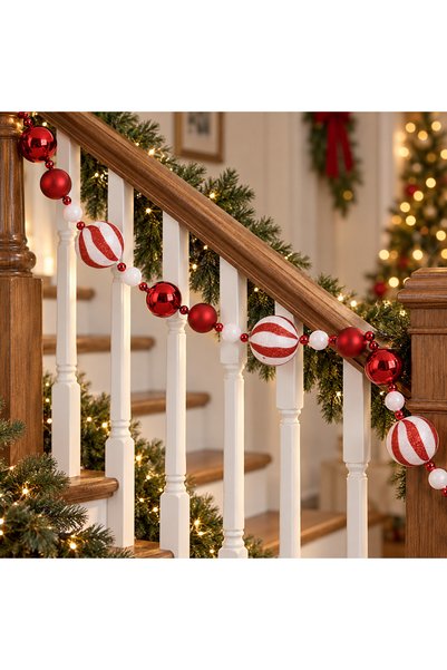 SHOPIENS Ghirlanda Festiva Cu Globuri Candy De 8 cm 2.08 m Shopiens®
