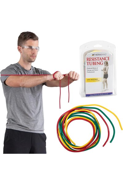 THERABAND Professional Latex Resistance Tubing For Upper Body, Lower Body and...