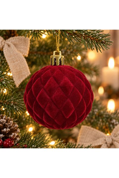 SHOPIENS Glob Bordo Catifelat Cu Romburi 6 cm Shopiens®