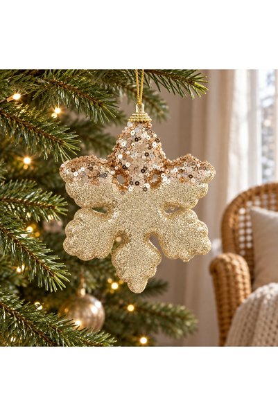 SHOPIENS Fulg Bej Sampanie Cu Paiete Si Glitter 12 cm Shopiens®