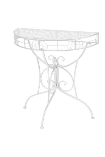 vidaxl Masă laterală tip vintage argintiu 72x36x74 cm metal semirotund