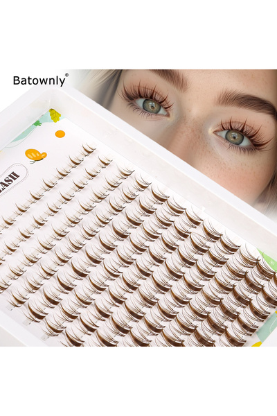 Choice D604B048K-120C 120 Clusters of Brown False Eyelashes, Manga Eyelash Cl...