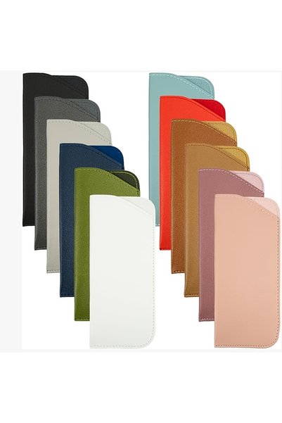 Choice MULTI 12pcs Soft Portable Leather Eyeglass Cases Glasses Pouch Travel ...