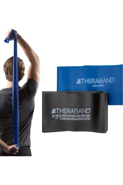 THERABAND Professional Non-Latex Resistance Bands For Upper and Lower Body Ex...
