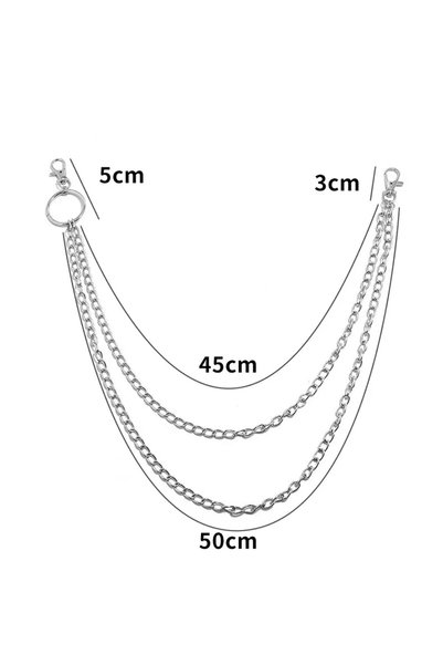 Choice B Metal Belt Chain HipHop Rock Punk Hook Trousers Pant Waist Link Meta...