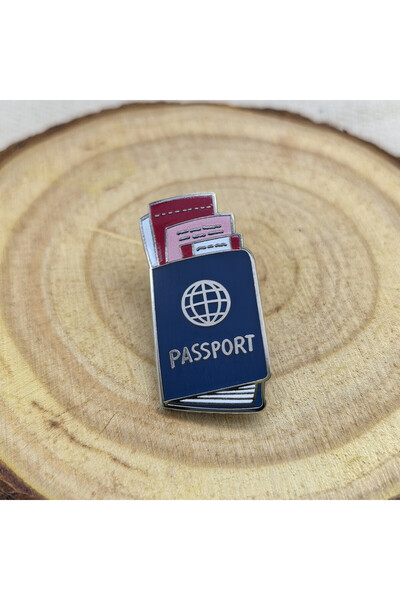 Choice Passport Visa Passport Visa Air Tickets Enamel Brooch Travel Adventure...