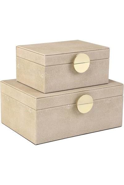 HofferRuffer Faux Leather Jewelry Boxes, Decorative Boxes Storage Accessory O...