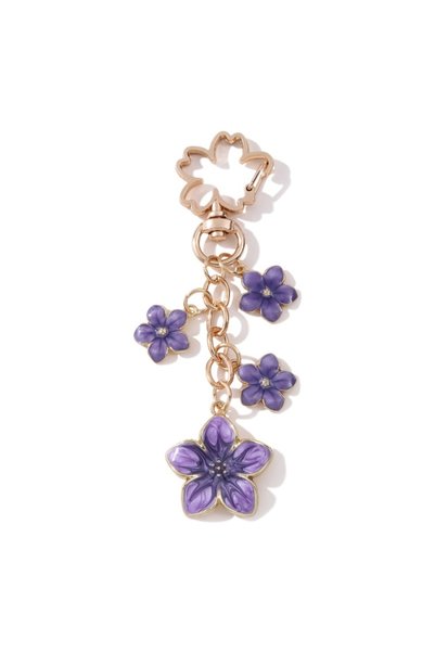Choice E10209 1pc Colorful Flower Enamel Keychain Sweet Romantic Blossom Saku...