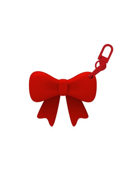 Choice 1pc-red Silicone bow lipstick holder with keychain for easy carrying, ...