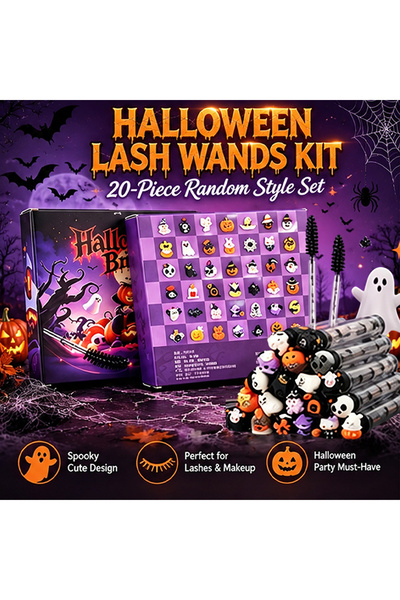 Choice black 20Pcs Halloween Eyelash Brush Set Spooky Printed Tube Lash Spool...