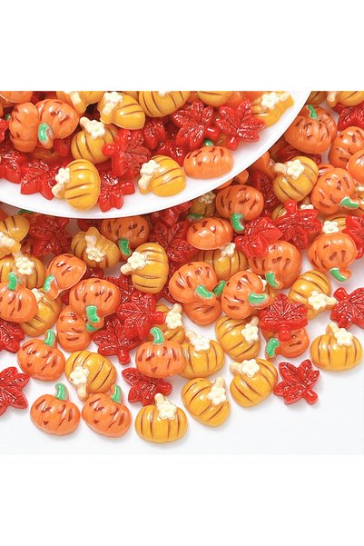 Choice Mixed 30PCS 30PCS Cartoon Chubby 3 Colors Pumpkin Resin Nail Charms Si...