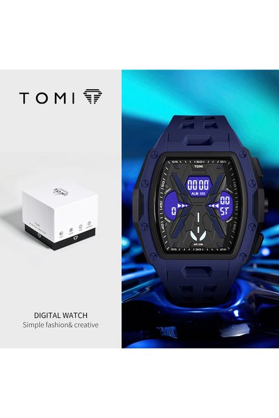 Choice dark blue TOMI Men's Sports Mecha Style Watch Digital Electronic Watch...