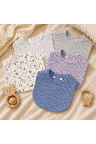 Choice One Size Bluebell Mist Set 5PCS Adjustable Soft Absorbent Baby Bibs fo...