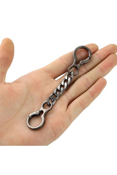 Choice Gunmetal Women’s Keychain Chain with Double Spring Clasp – Metal Bag E...