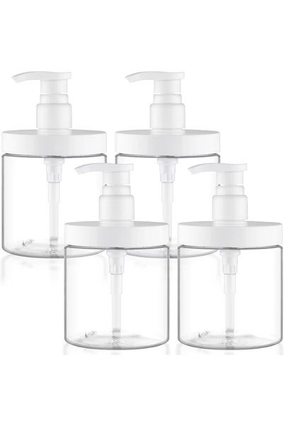 Choice 500ml 4pcs 500/1000ml Pump Bottle Dispenser Wide Mouth Clear Shower So...