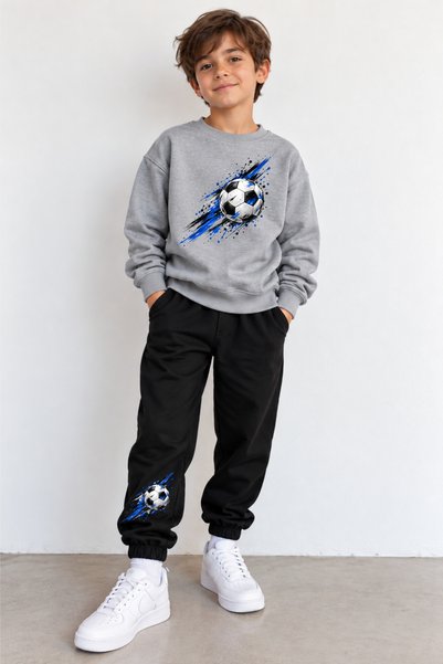 MiniHouse Sweatshirt Children's Bottom Top Set 3 Thread Cotton Football