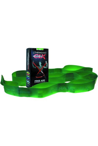 THERABAND CLX 9 Pre-Cut Consecutive Loop Strips, Heavy Resistance, Green