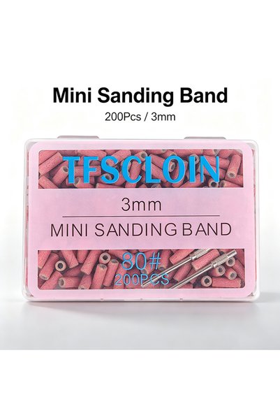 Choice 200pcs-80 Grit 200pcs 3mm Nail Sanding Bands with Mandrel Set-80/120/1...