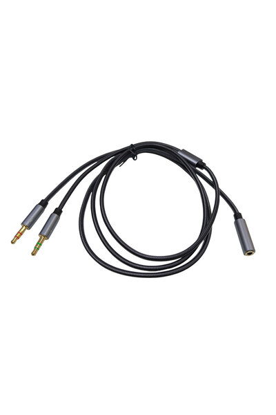 KEEPRO 2 Meters Microphone Headphone Splitter