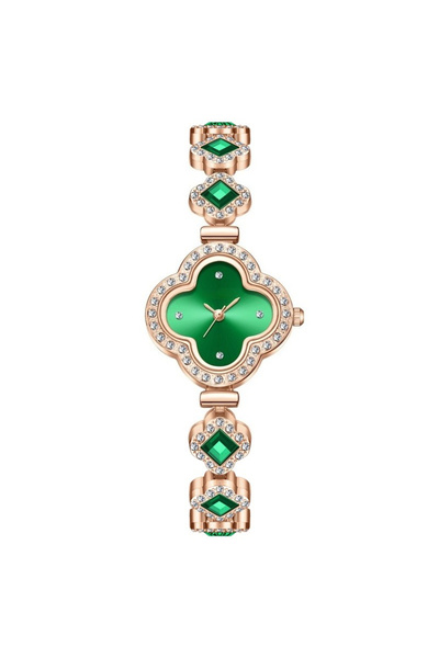 Choice green Fashion Clover Bracelet Quartz Watch Emerald Women's Watch