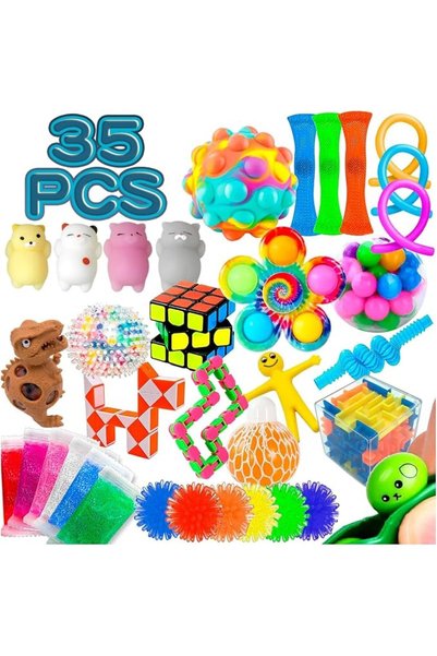 Andanna Sensory Fidget Toys, 35pcs Stress Relief and Anti Anxiety Toys for Ki...